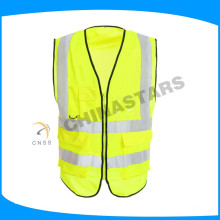 100% Polyester atmungsaktive, hoch sichtbare Westen, reflektierende Sicherheitswesten, hi vis Westen